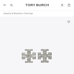 Tory Burch Silver Logo Earrings